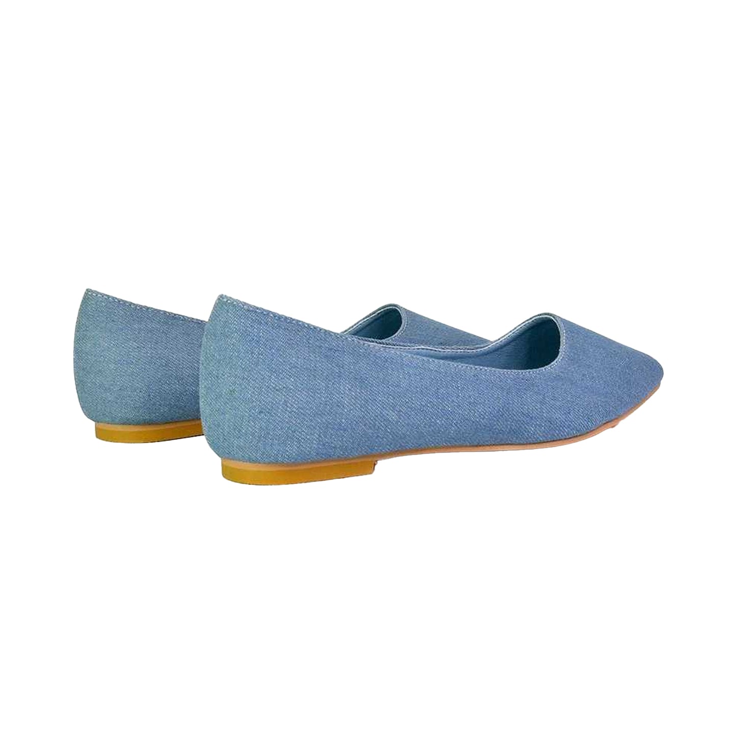 Blue - Back - XY London Womens-Ladies Bubbles Bubbles Slip-on Flat Ballerina Flats