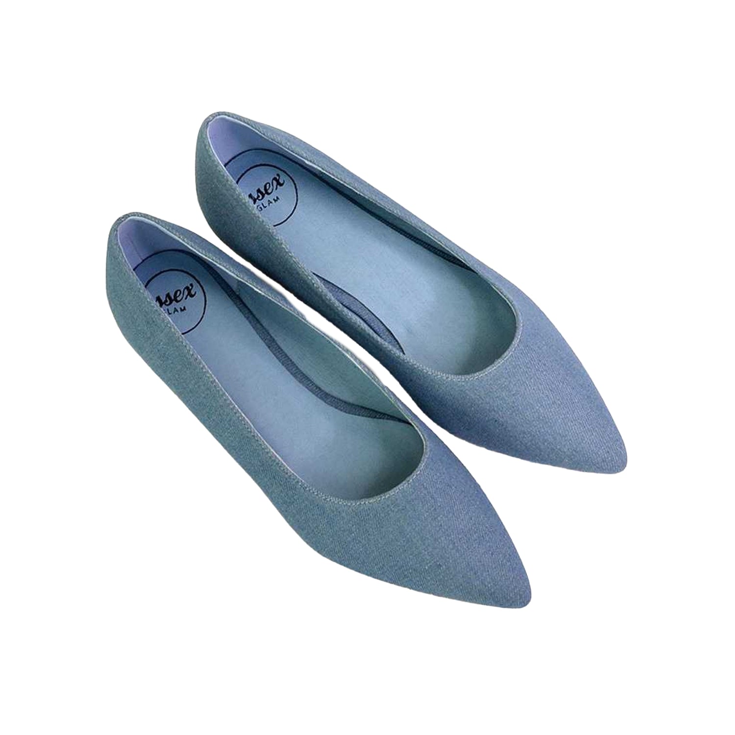 Blue - Side - XY London Womens-Ladies Bubbles Bubbles Slip-on Flat Ballerina Flats