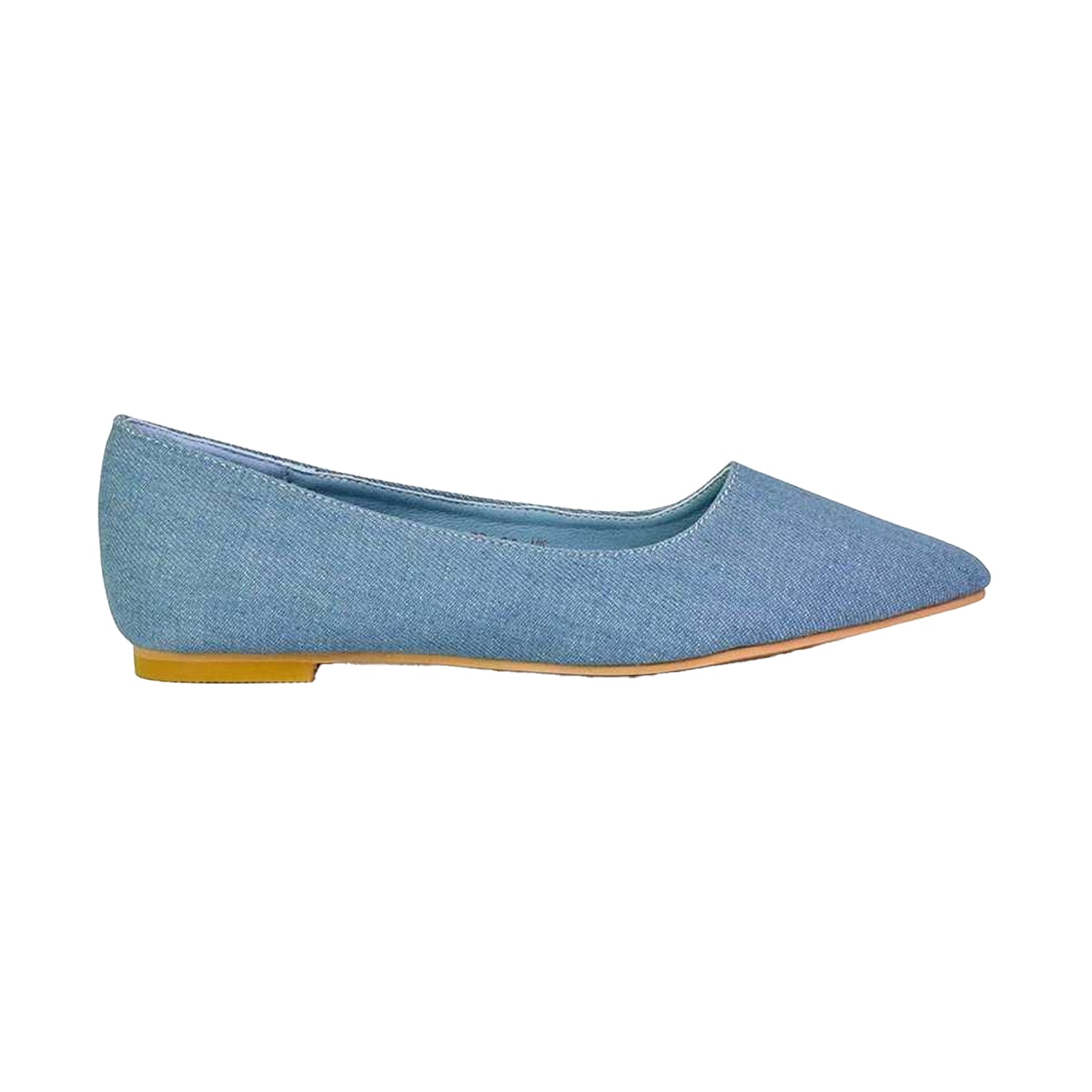 Blue - Front - XY London Womens-Ladies Bubbles Bubbles Slip-on Flat Ballerina Flats