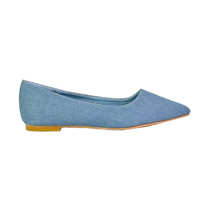 Blue - Front - XY London Womens-Ladies Bubbles Bubbles Slip-on Flat Ballerina Flats