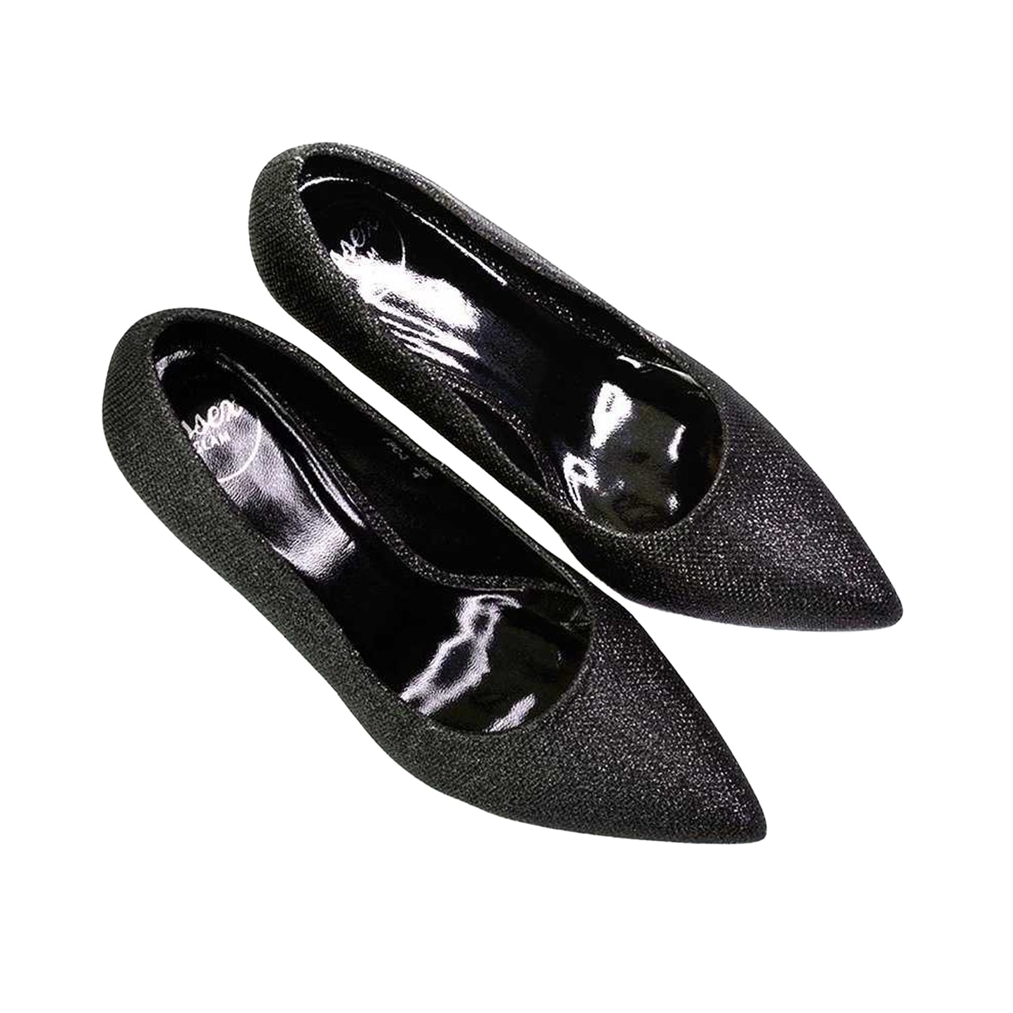 Black - Side - XY London Womens-Ladies Romi Pointed Mid Stiletto Court Shoes