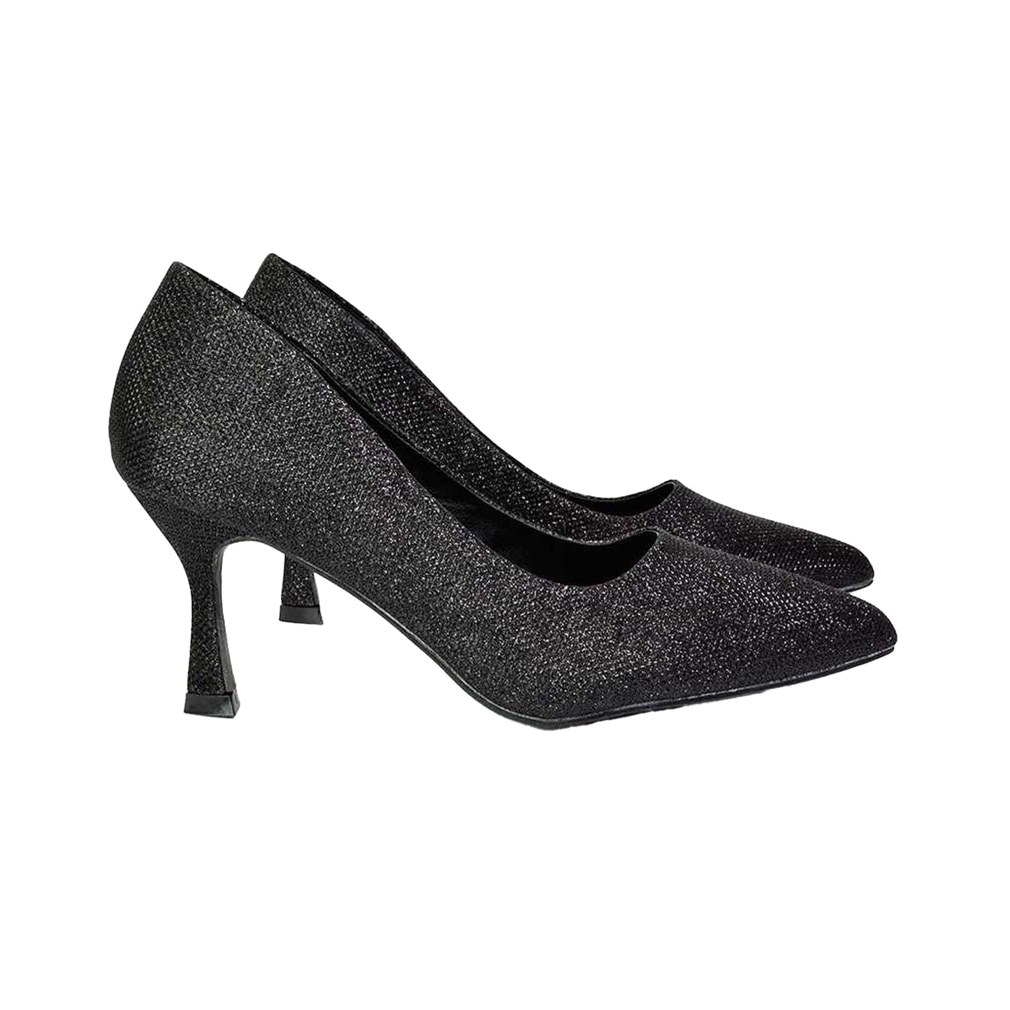 Black - Lifestyle - XY London Womens-Ladies Romi Pointed Mid Stiletto Court Shoes