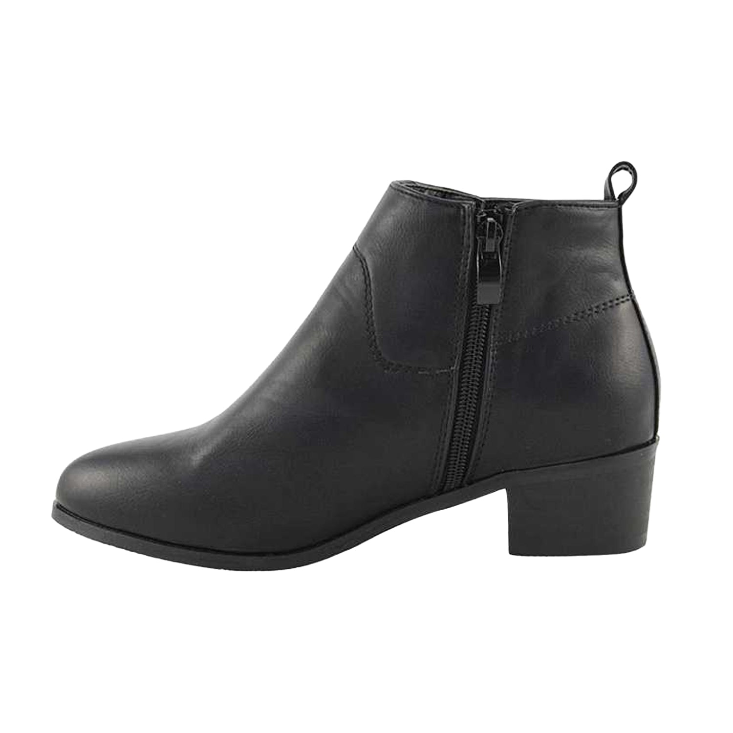 Black - Side - XY London Womens-Ladies Melodie Zip Cowboy Boots