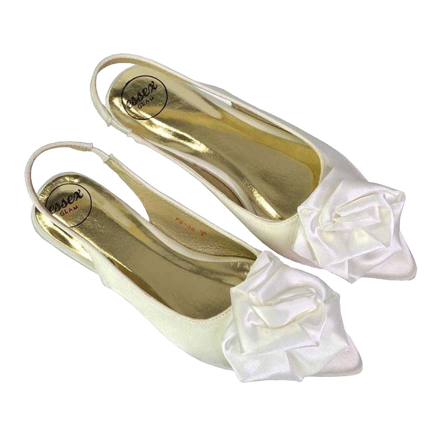 Ivory - Lifestyle - XY London Womens-Ladies Zooey Rose Sling Back Flat Ballerina Flats