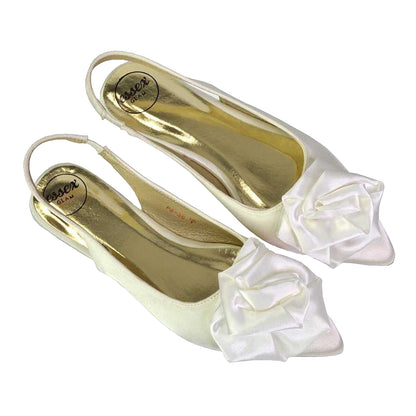 Ivory - Lifestyle - XY London Womens-Ladies Zooey Rose Sling Back Flat Ballerina Flats
