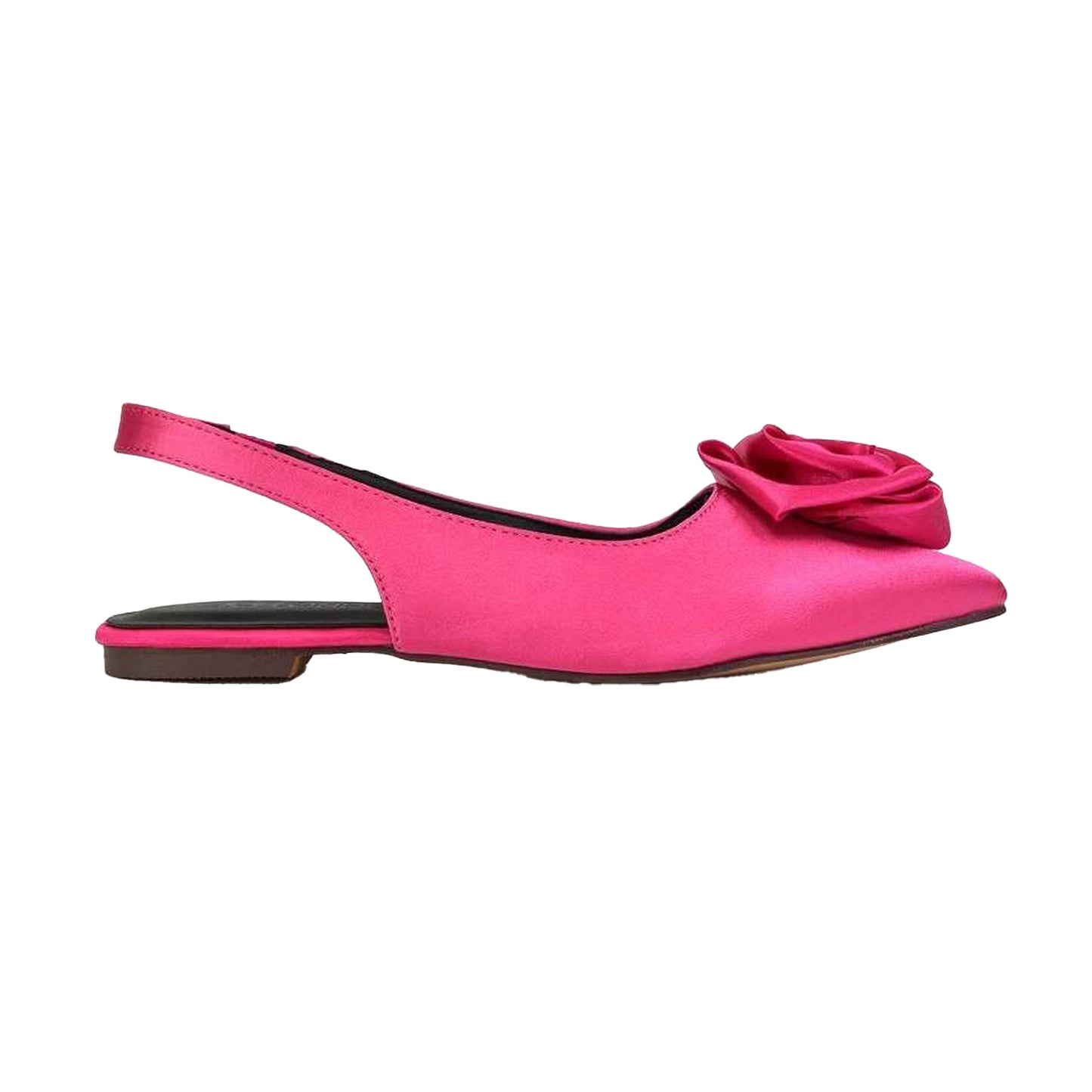 Fuchsia - Front - XY London Womens-Ladies Zooey Rose Sling Back Flat Ballerina Flats