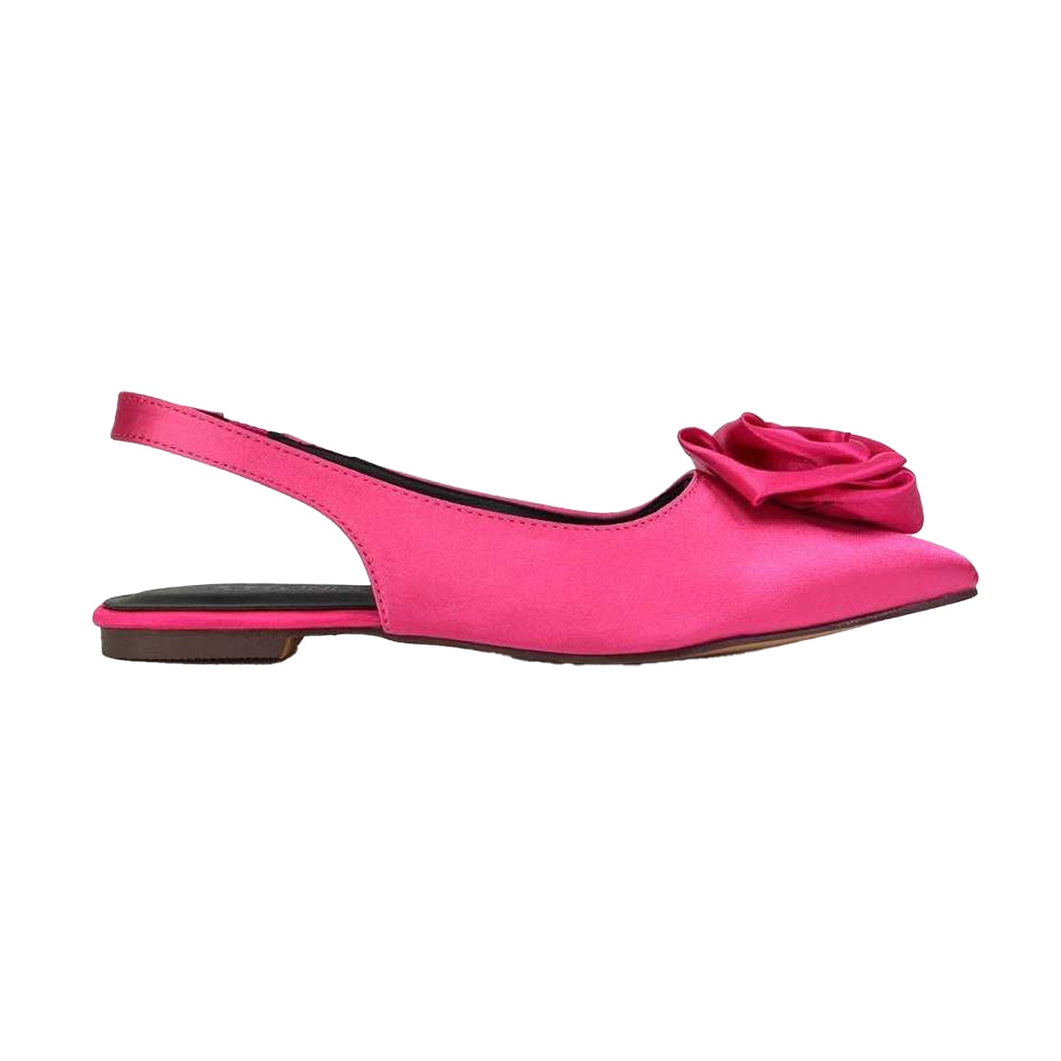 Fuchsia - Front - XY London Womens-Ladies Zooey Rose Sling Back Flat Ballerina Flats