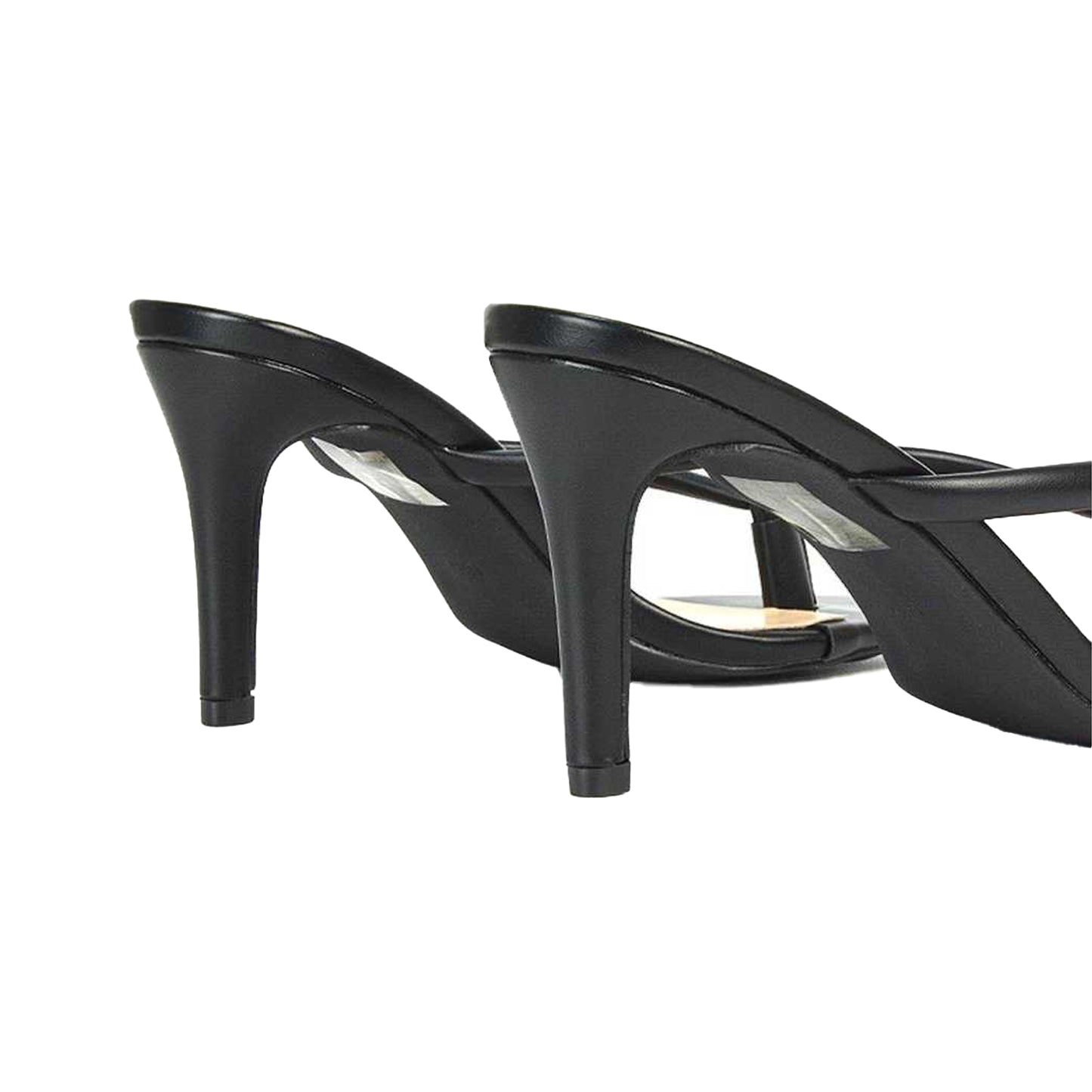 Black - Back - XY London Womens-Ladies Celina Stiletto Heel Mule Sandals