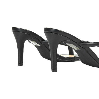 Black - Back - XY London Womens-Ladies Celina Stiletto Heel Mule Sandals