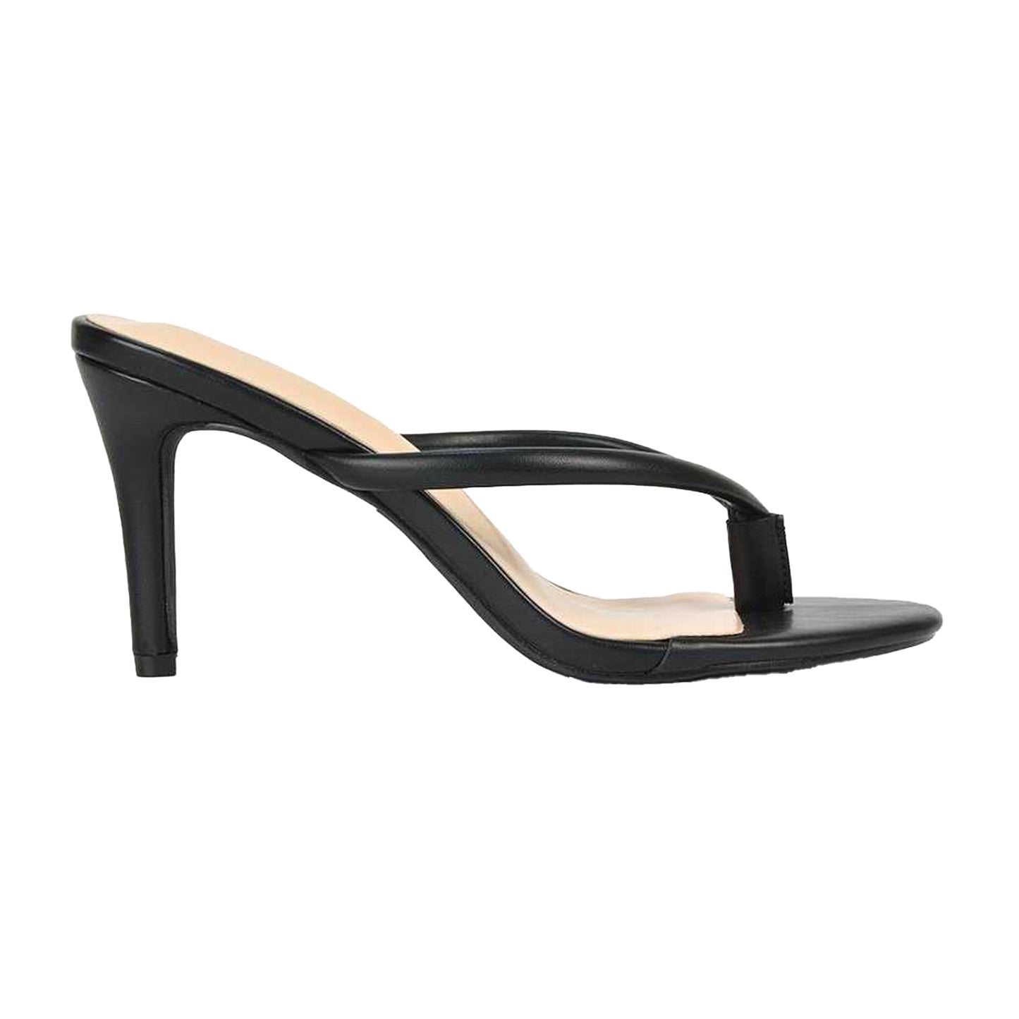 Black - Side - XY London Womens-Ladies Celina Stiletto Heel Mule Sandals