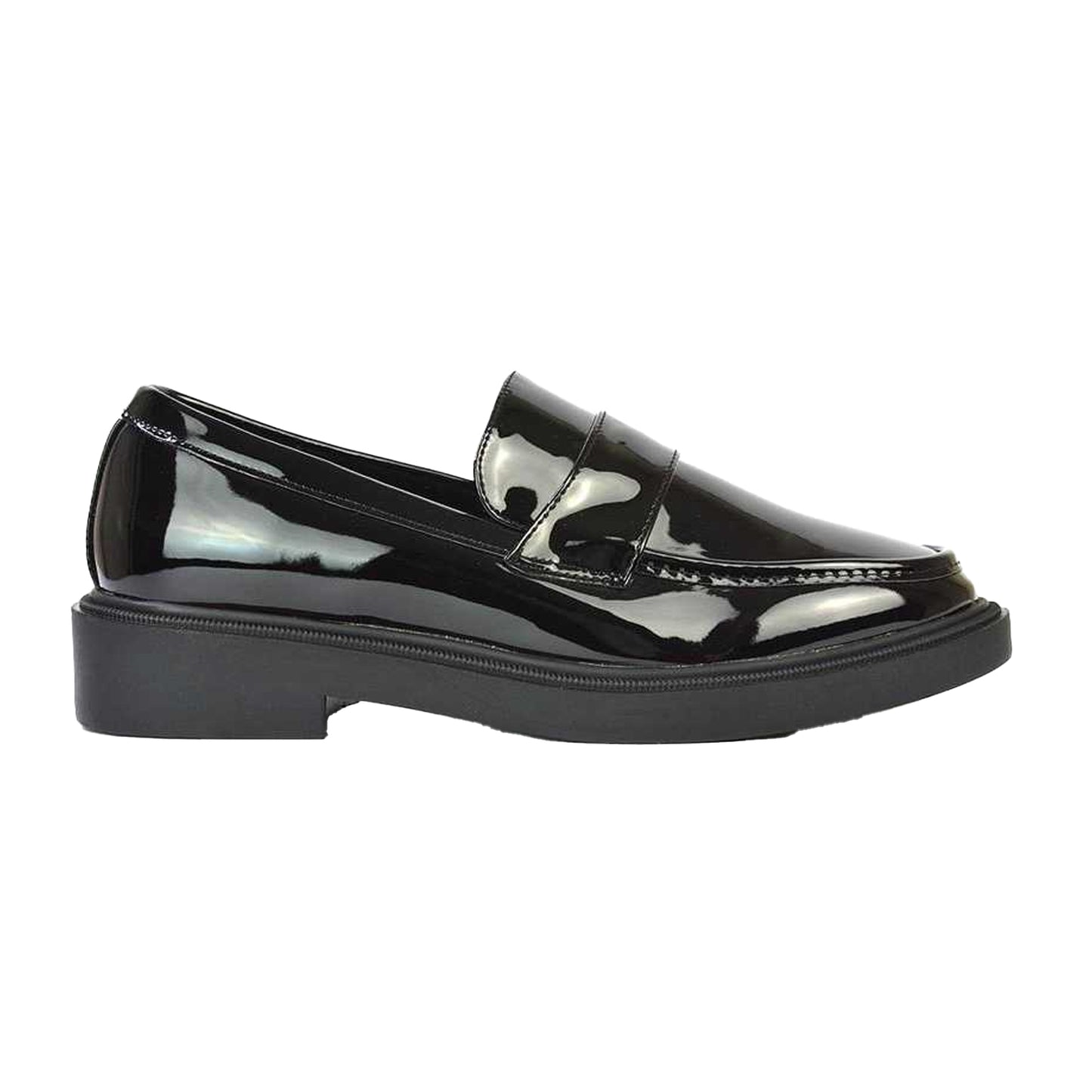 True Black - Side - XY London Womens-Ladies Hanah Enrollment-Return to School Loafers