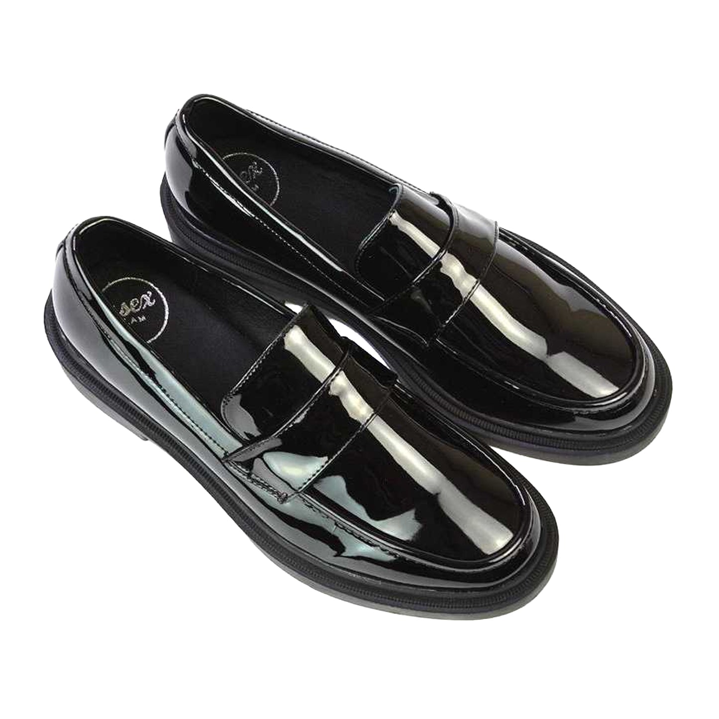 True Black - Pack Shot - XY London Womens-Ladies Hanah Enrollment-Return to School Loafers