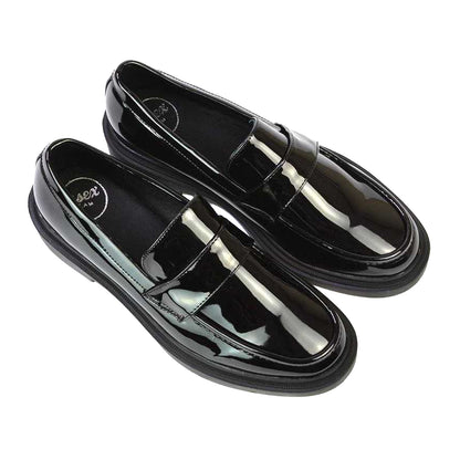True Black - Pack Shot - XY London Womens-Ladies Hanah Enrollment-Return to School Loafers