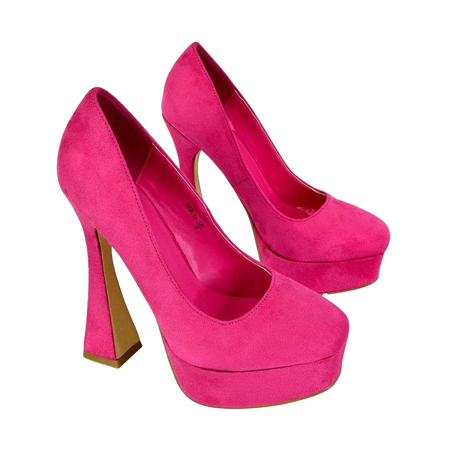 Fuchsia - Lifestyle - XY London Womens-Ladies Karlie Curved Flared High Stiletto Heel Court Shoes
