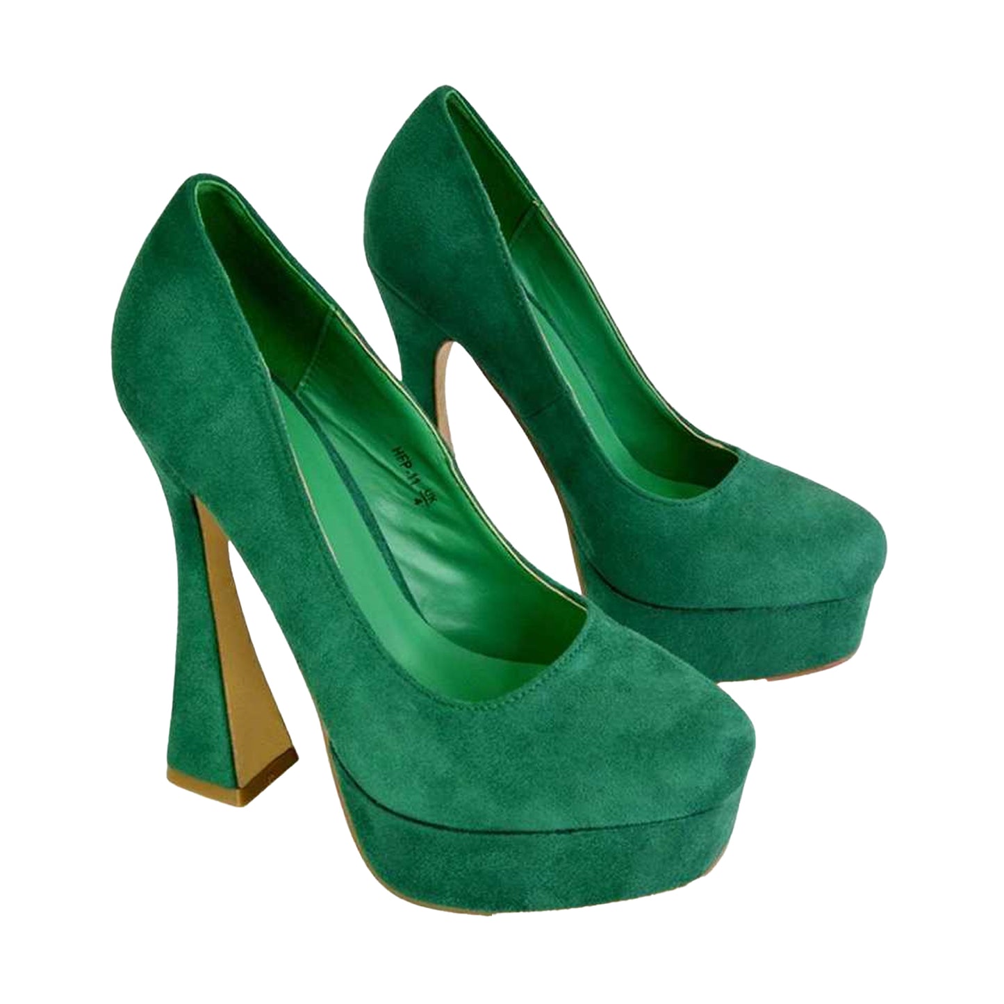 Green - Lifestyle - XY London Womens-Ladies Karlie Curved Flared High Stiletto Heel Court Shoes