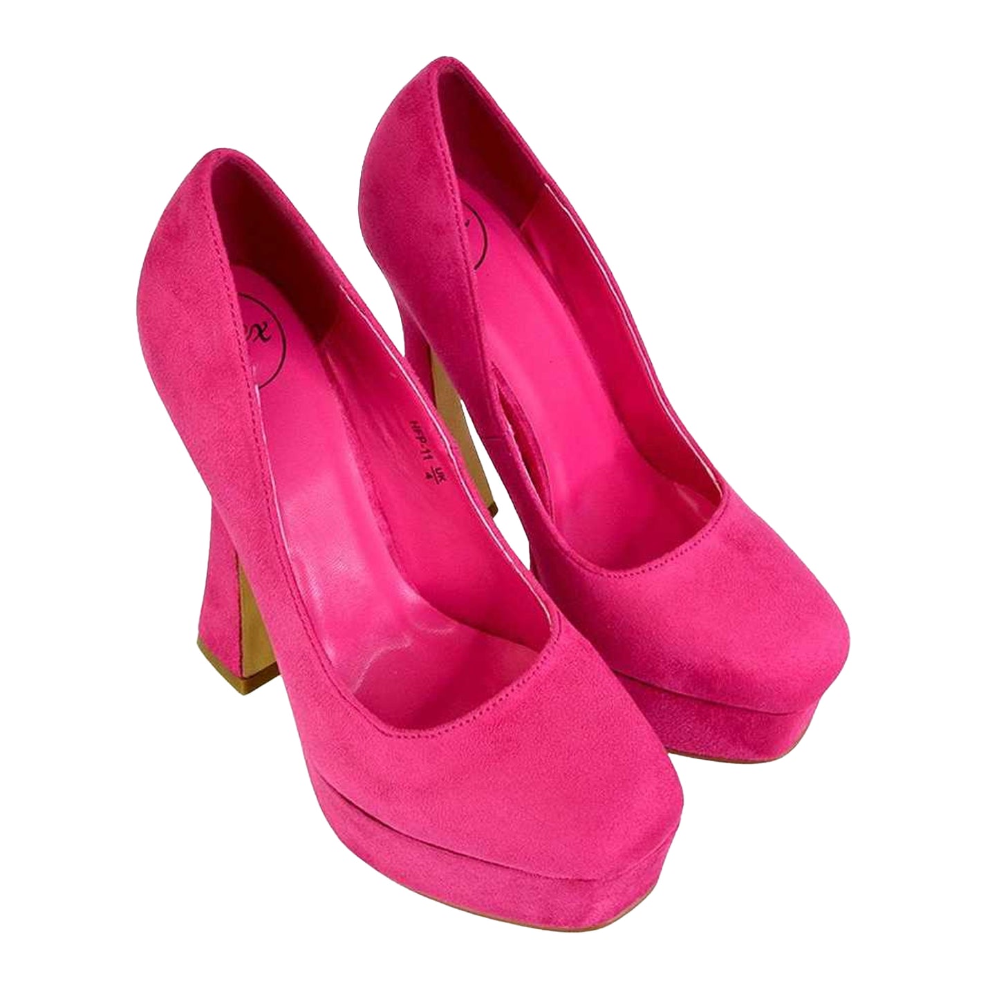 Fuchsia - Front - XY London Womens-Ladies Karlie Curved Flared High Stiletto Heel Court Shoes