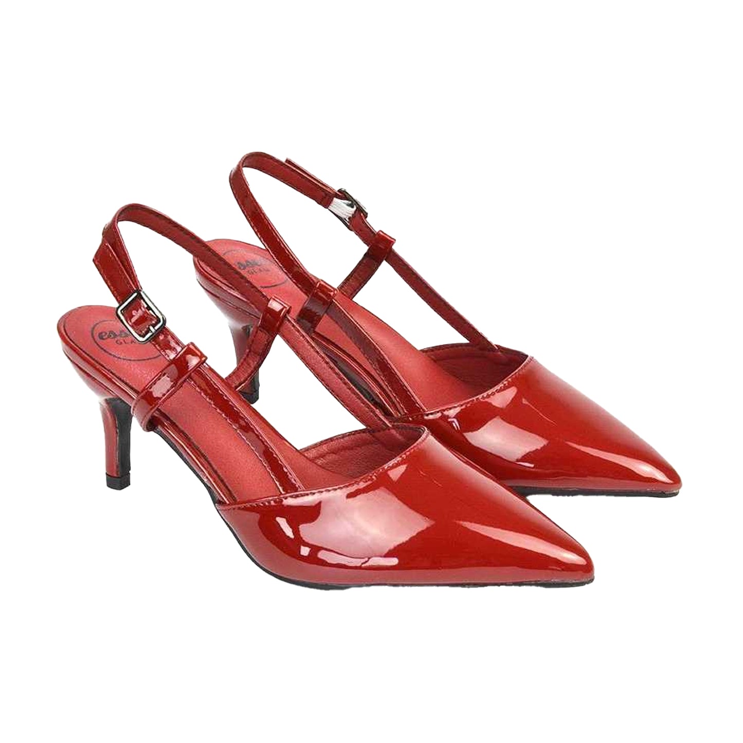 Dark Red - Lifestyle - XY London Womens-Ladies Karla Sling Back Mid Stiletto Court Shoes