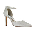 Silver - Lifestyle - XY London Womens-Ladies Claire D´Orsay Ankle Strap Stiletto Heel Court Shoes