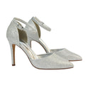 Silver - Pack Shot - XY London Womens-Ladies Claire D´Orsay Ankle Strap Stiletto Heel Court Shoes