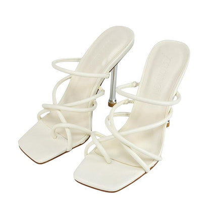 White - Lifestyle - XY London Womens-Ladies Raelynn Strappy High Heels