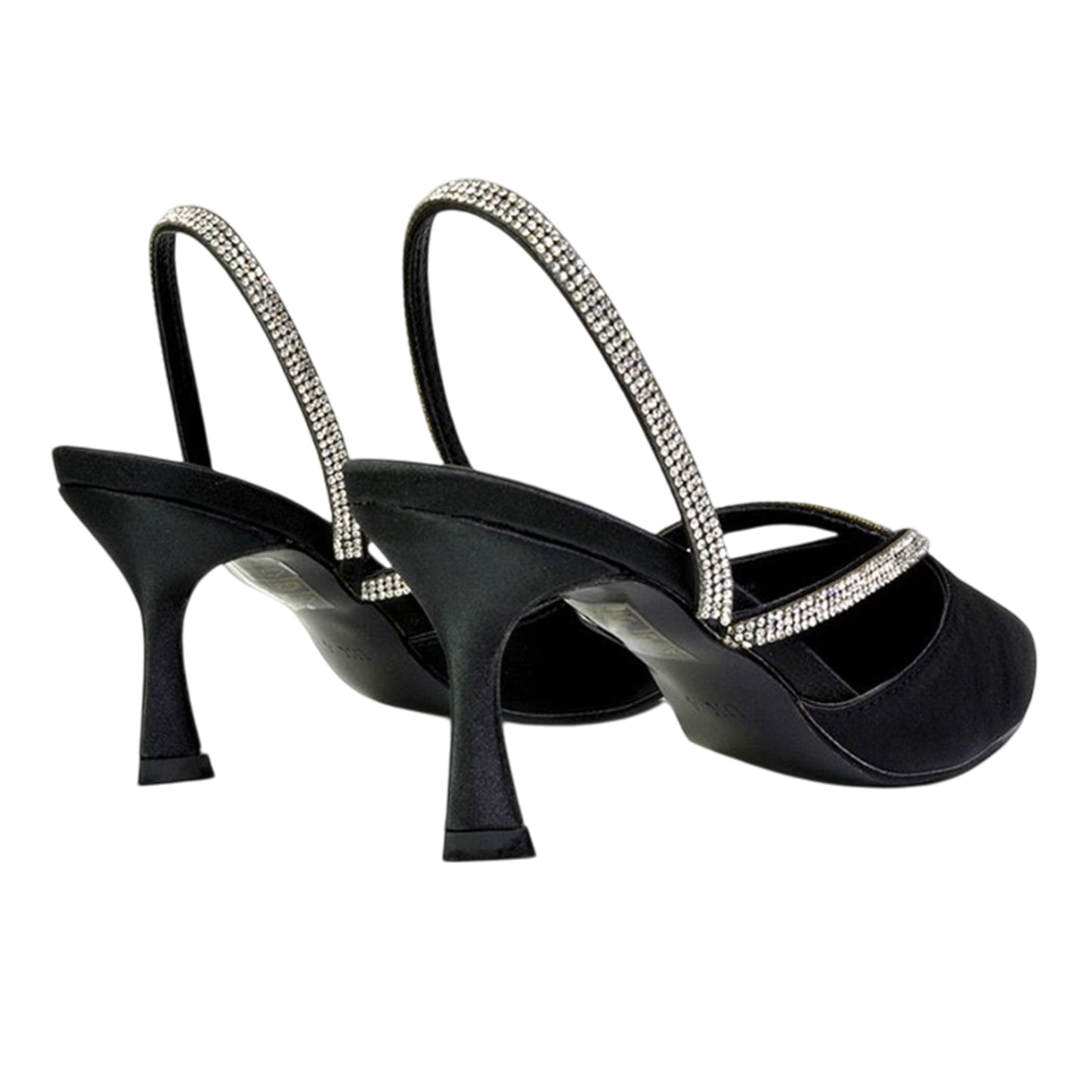 Black - Back - XY London Womens-Ladies Marissa Sling Back Court Shoes