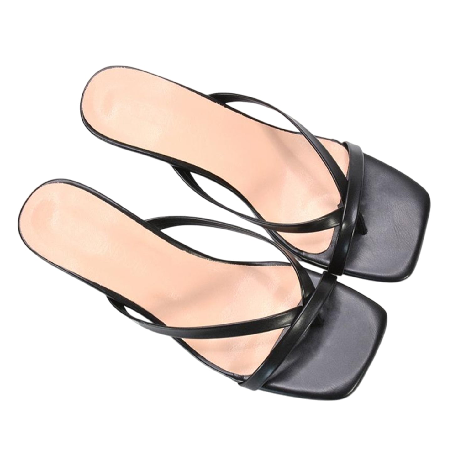Black - Back - XY London Womens-Ladies Tiana Kitten Heel Mule Sandals