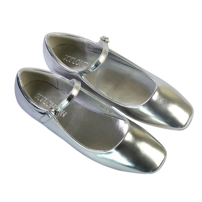 Metallic Silver - Lifestyle - XY London Womens-Ladies Allegra Ballet Shoes