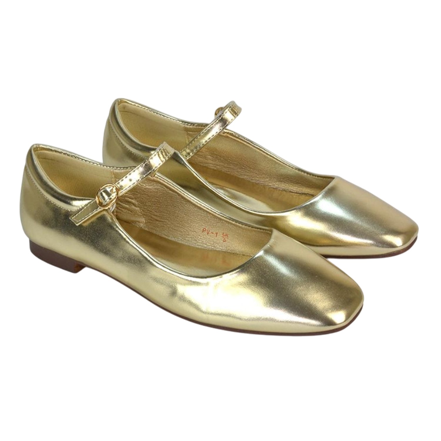Metallic Gold - Front - XY London Womens-Ladies Allegra Ballet Shoes