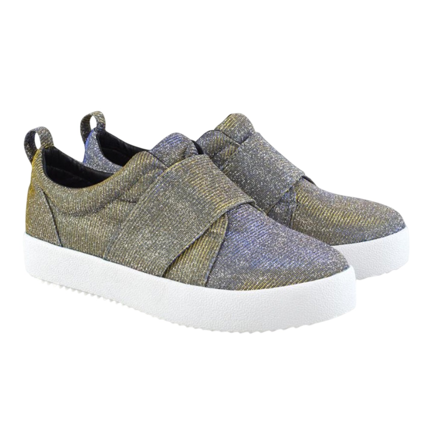 Silver-White - Front - XY London Womens-Ladies Rebecca Trainers