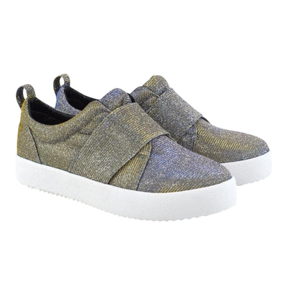 Silver-White - Front - XY London Womens-Ladies Rebecca Trainers