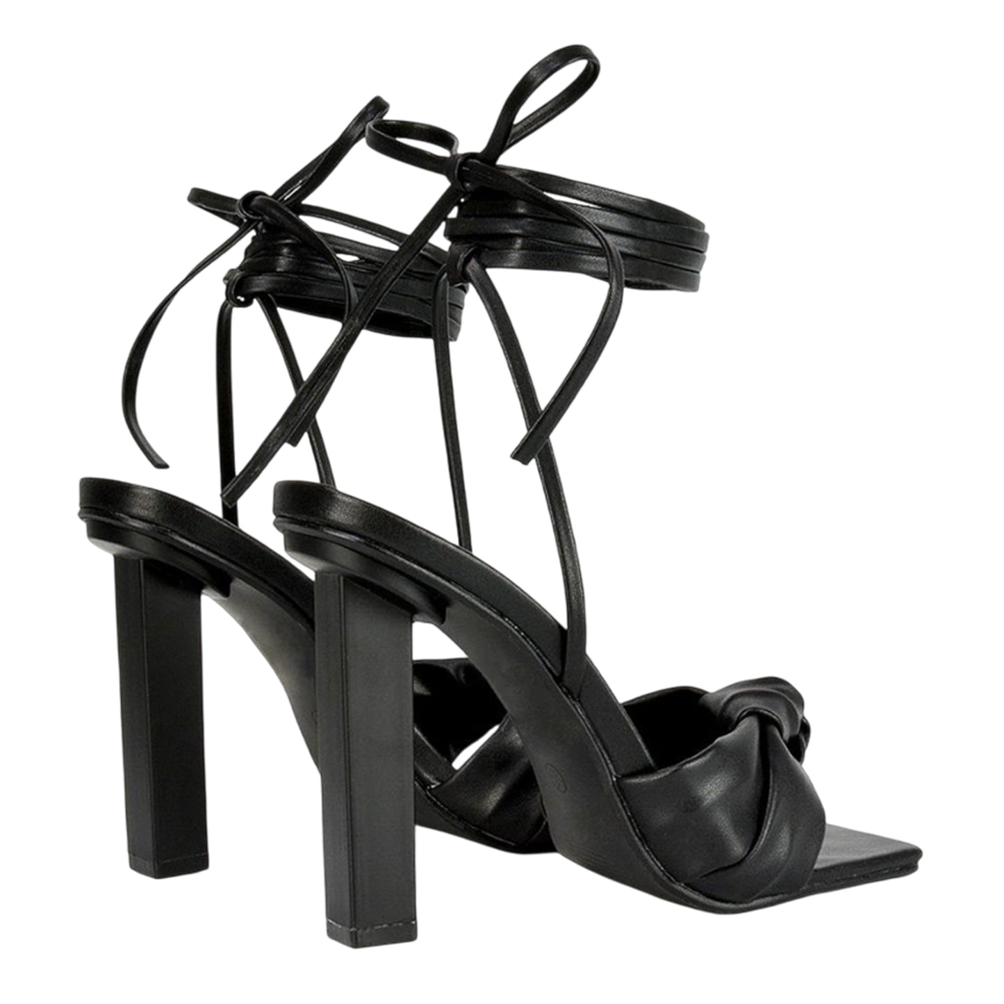 Black - Back - XY London Womens-Ladies Evelyn High Block Heel Sandals