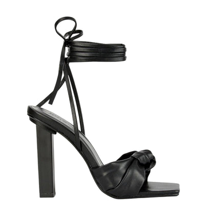 Black - Lifestyle - XY London Womens-Ladies Evelyn High Block Heel Sandals