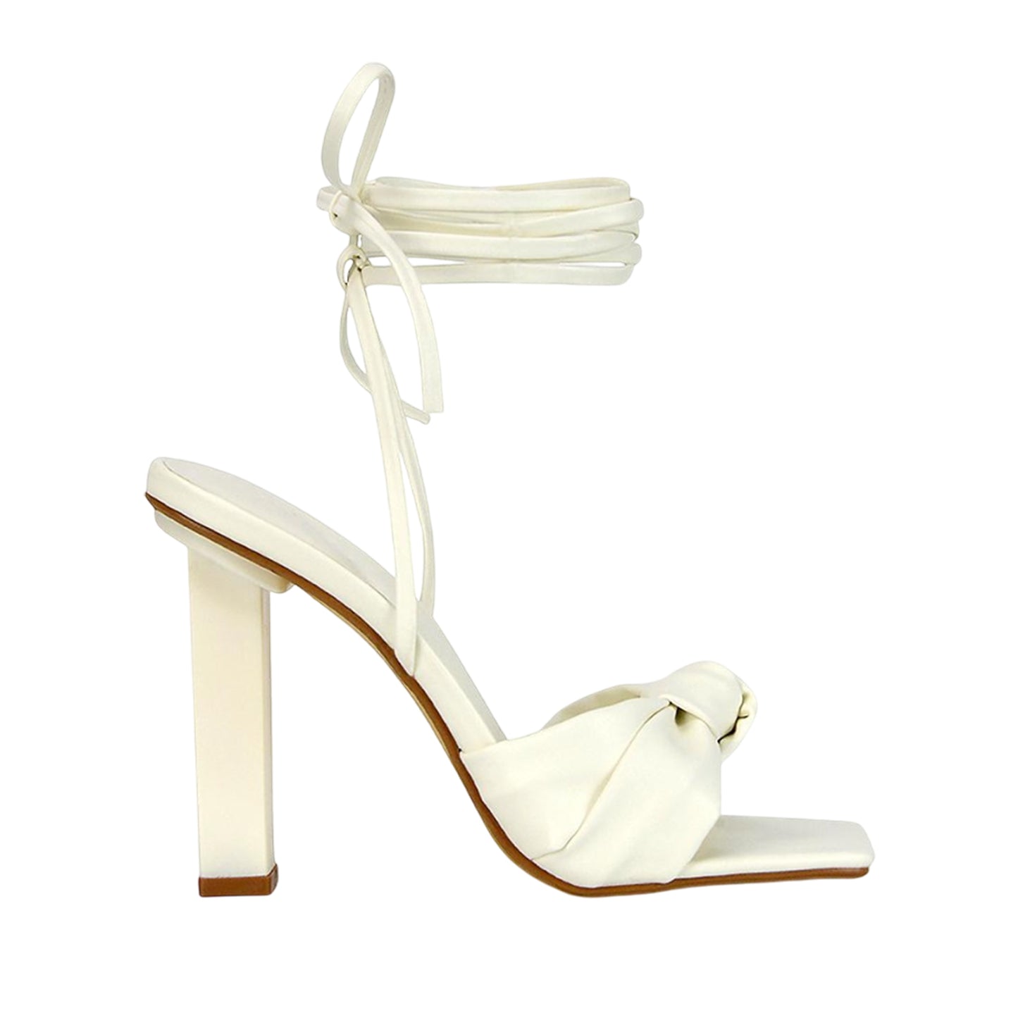 White - Lifestyle - XY London Womens-Ladies Evelyn High Block Heel Sandals