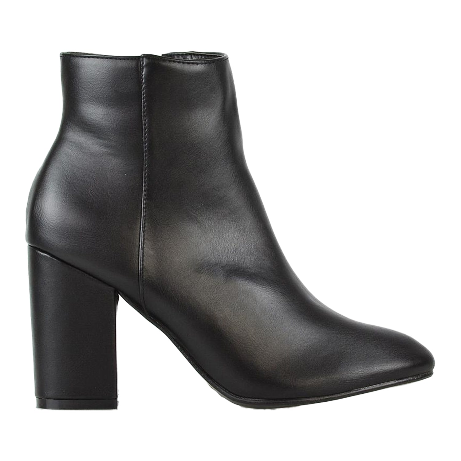 Black - Lifestyle - XY London Womens-Ladies High Block Heel Ankle Boots