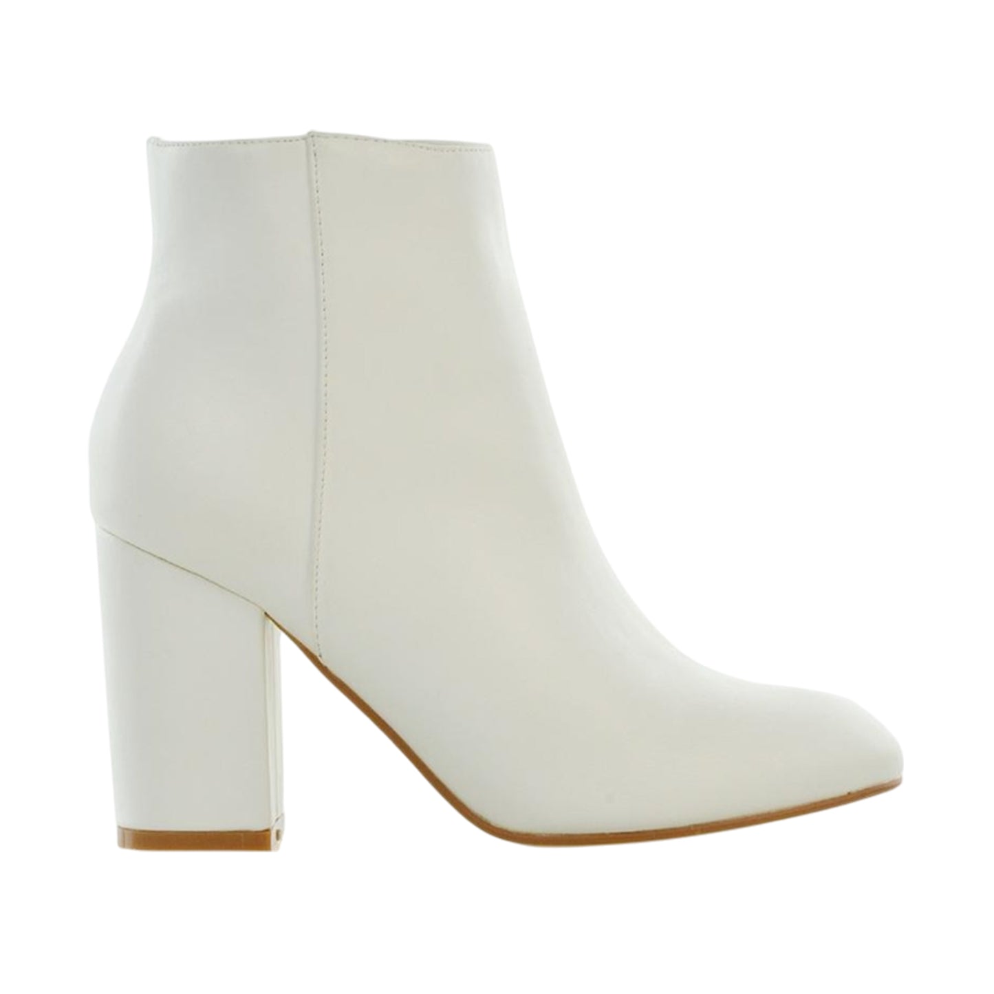 White - Lifestyle - XY London Womens-Ladies High Block Heel Ankle Boots