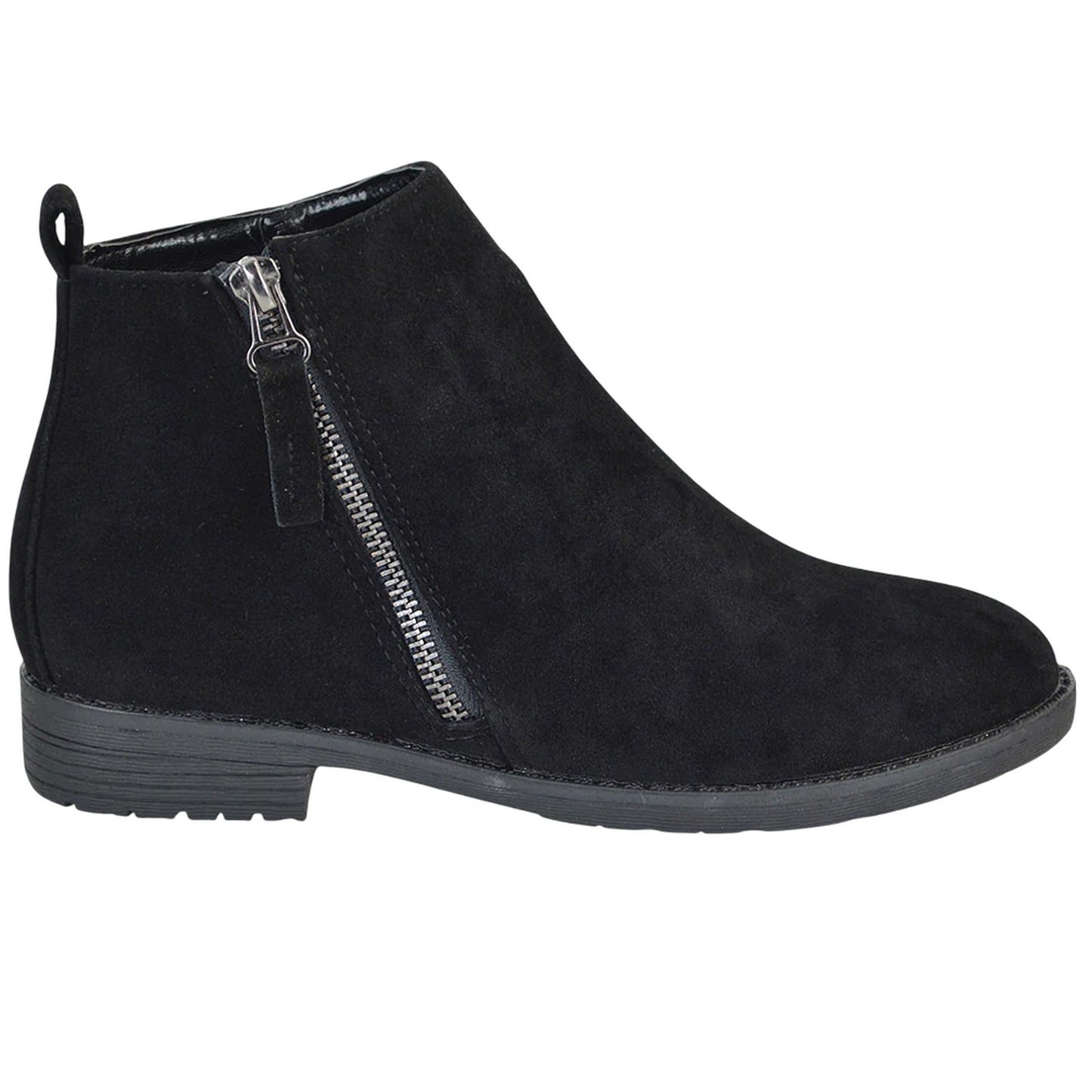 Jet Black - Side - XY London Womens-Ladies Nicola Ankle Boots