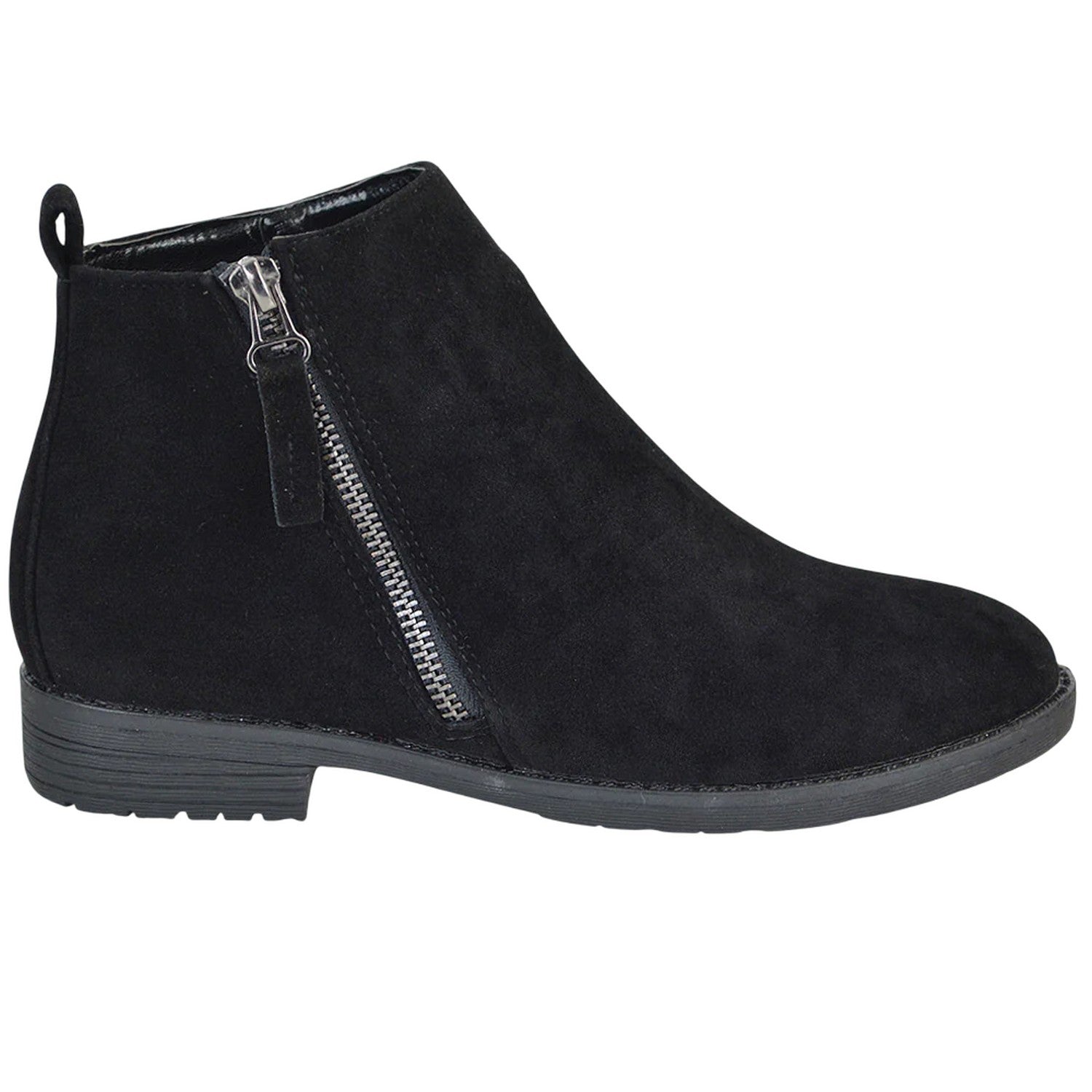 Jet Black - Side - XY London Womens-Ladies Nicola Ankle Boots