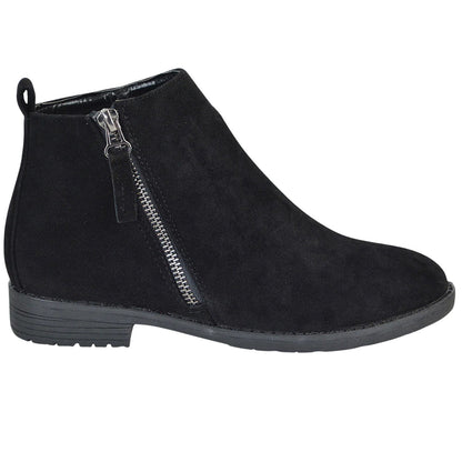 Jet Black - Side - XY London Womens-Ladies Nicola Ankle Boots