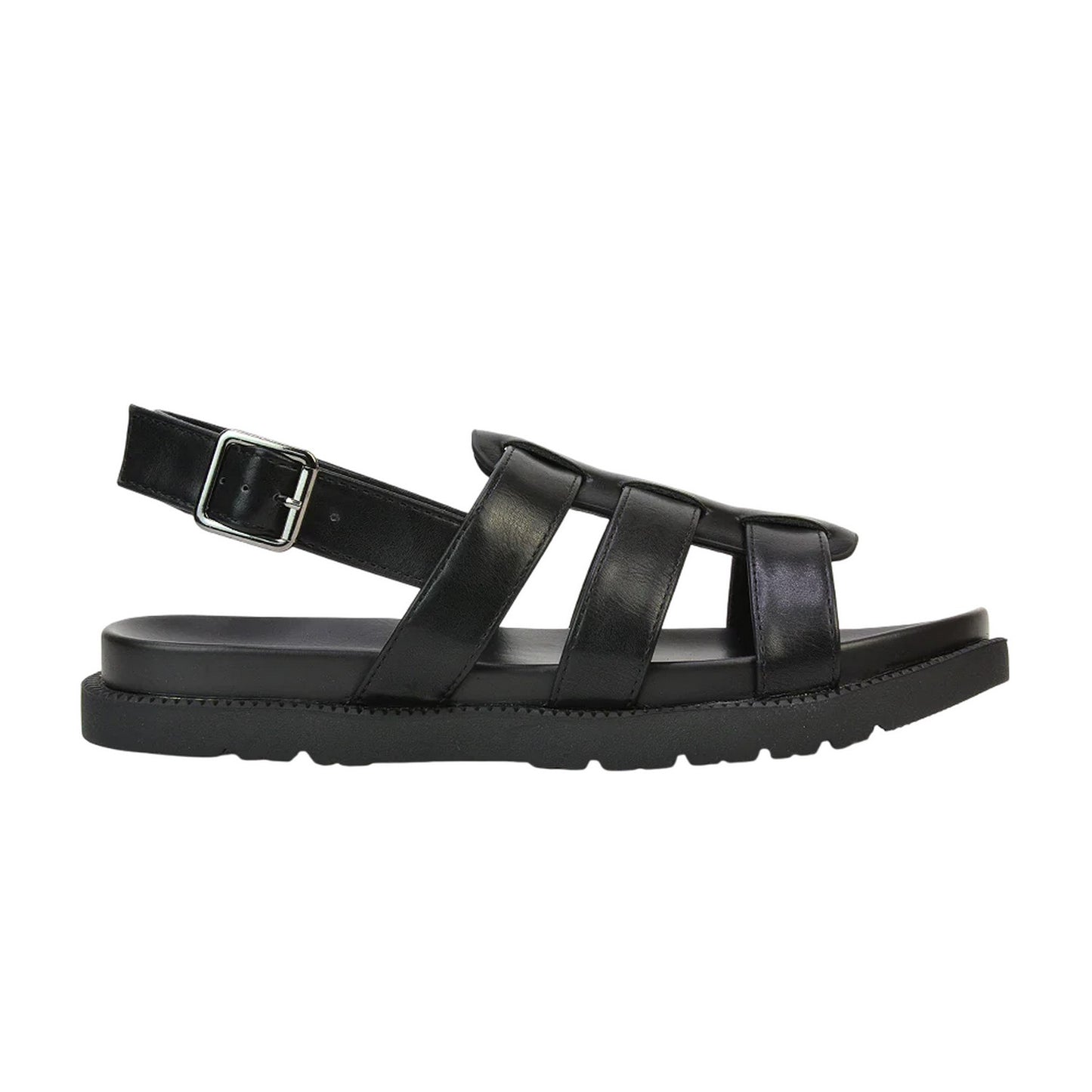 Black - Side - XY London Womens-Ladies Strappy Platform Sandals