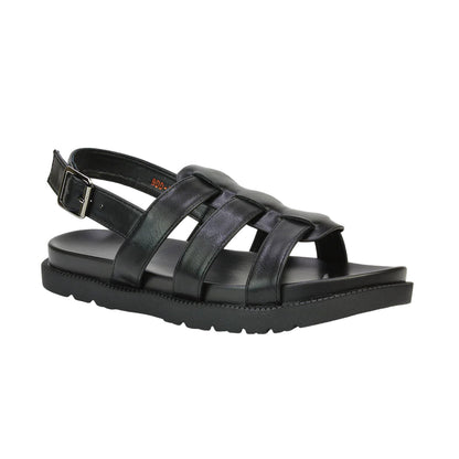 Black - Lifestyle - XY London Womens-Ladies Strappy Platform Sandals