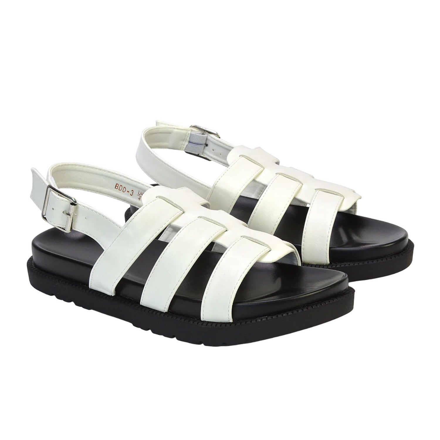 White - Front - XY London Womens-Ladies Strappy Platform Sandals
