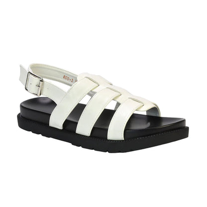 White - Lifestyle - XY London Womens-Ladies Strappy Platform Sandals