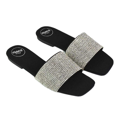 Black - Side - XY London Womens-Ladies Vanity Square Toe Sandals