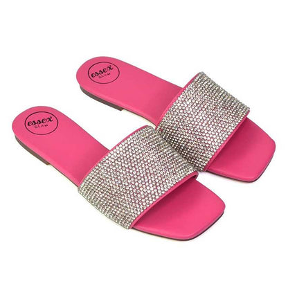 Fuchsia - Close up - XY London Womens-Ladies Vanity Square Toe Sandals