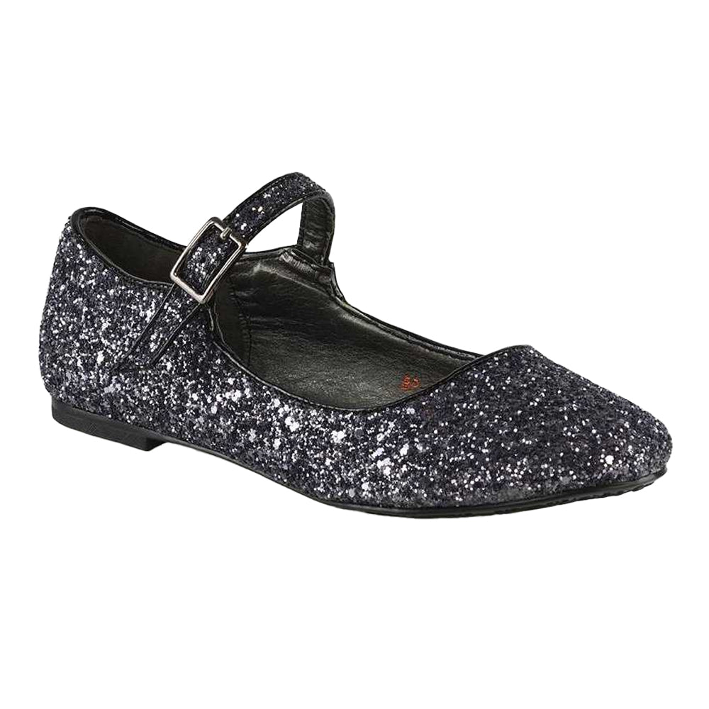 Pink - Front - XY London Womens-Ladies Amanda Strappy Glitter Buckle Ballerina Flats