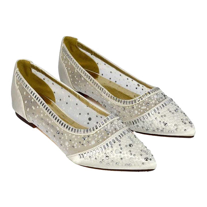 Ivory - Lifestyle - XY London Womens-Ladies Vivian Diamante Sparkly Pointed Pumps