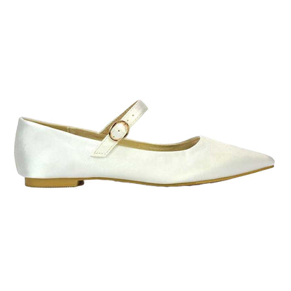 Ivory - Back - XY London Womens-Ladies Aimee Flat Mary Janes