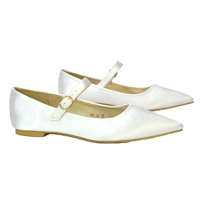 Ivory - Side - XY London Womens-Ladies Aimee Flat Mary Janes
