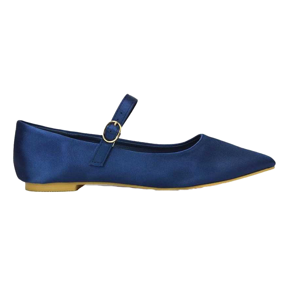 Navy - Lifestyle - XY London Womens-Ladies Aimee Flat Mary Janes