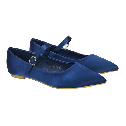Navy - Pack Shot - XY London Womens-Ladies Aimee Flat Mary Janes